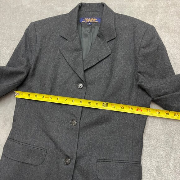 BROOKS BROTHERS Classic Gray Blazer Size 6 Wool 3 Button Pockets Made in USA - Picture 4 of 8